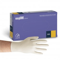 Jednorázové pudrované latexové rukavice easyCARE, 100 ks