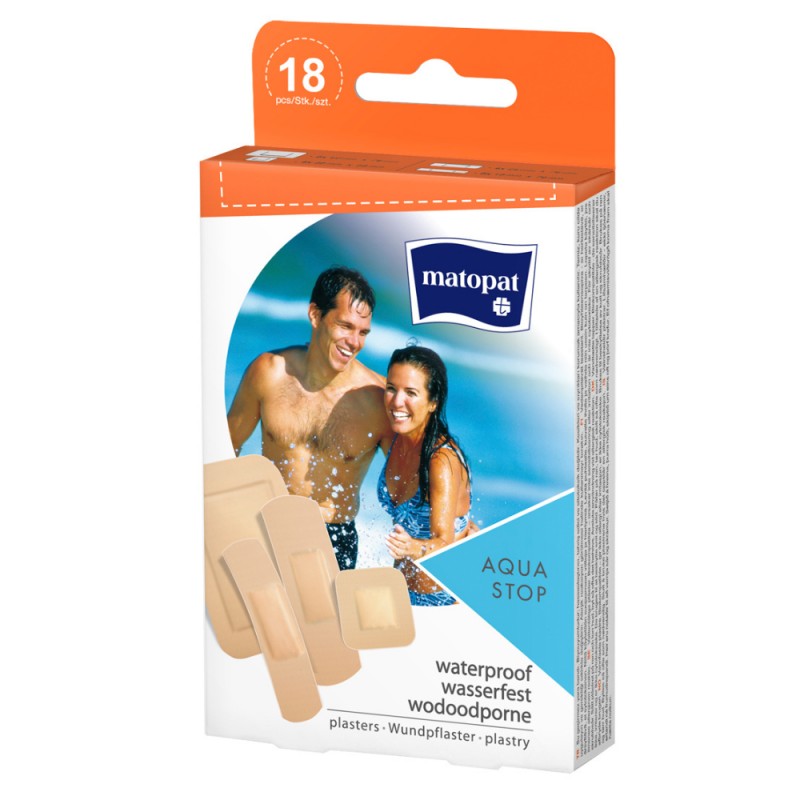Matopat AQUA STOP Vodotěsné náplasti s polštářkem, 18 ks.