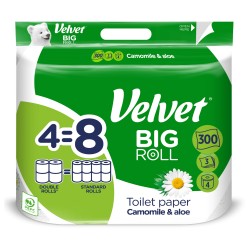 Toaletní papír Velvet Big Roll Heřmánek a Aloe 4 ks